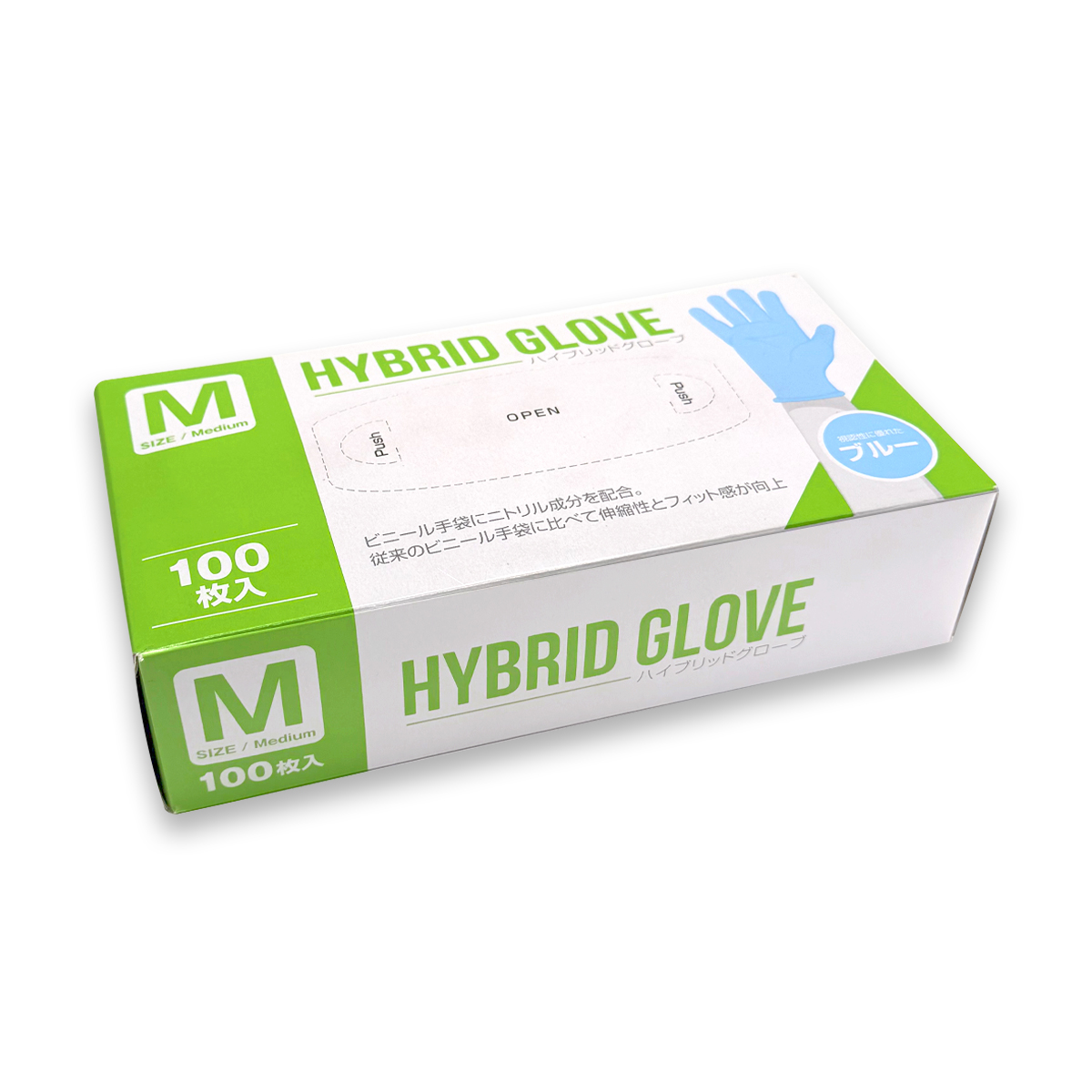 ハイブリット グローブ　青　バラ(青-M)