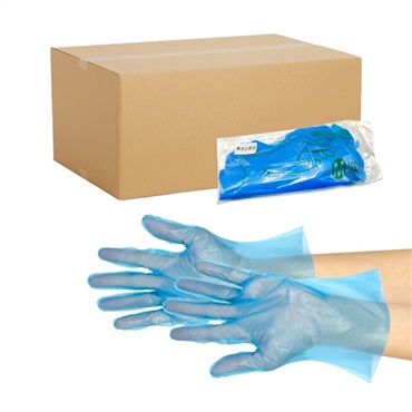 ポリエチレングローブ　外エンボス　袋入　青　1ケース