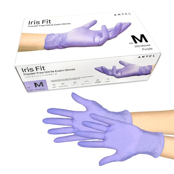 ソフトフィットニトリルグローブ　紫　バラ