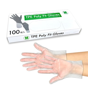 TPEポリフィットグローブ　クリア　バラ