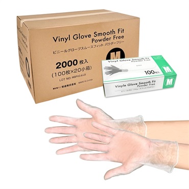 ビニールグローブスムースフィット　クリア　1ケース