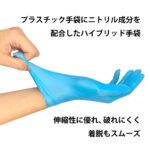 4.0円 / 1枚 S/M/L ハイブリット手袋 青 ニトリル成分配合 1